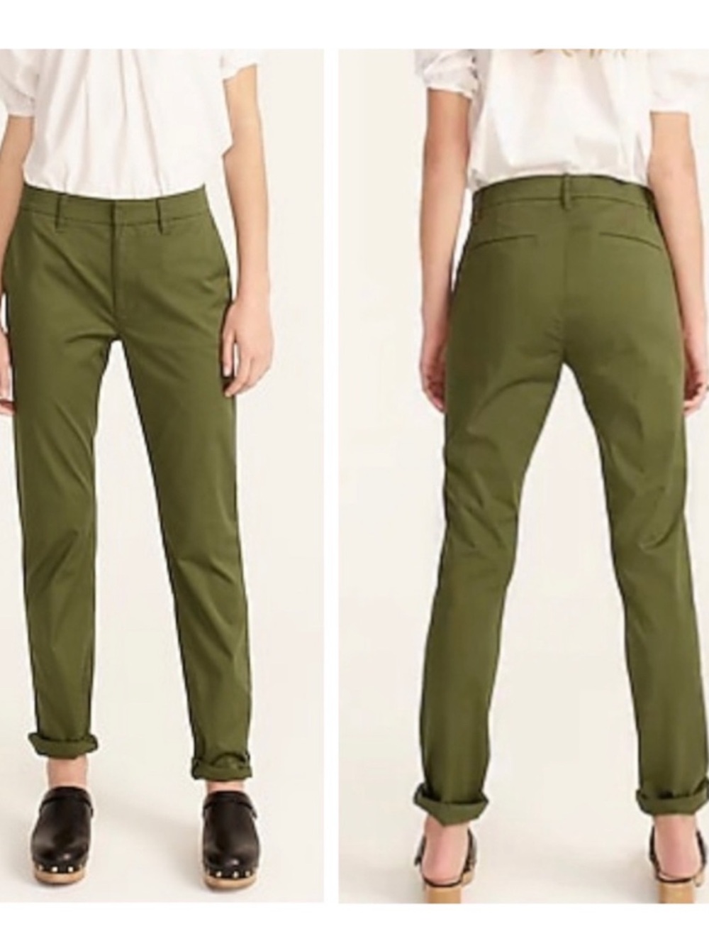 J Crew Patch-Pocket Slim Boyfriend Chino Pant General Surplus Green Size 24